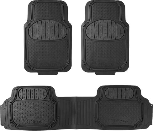 FH Group Car Floor Mats - Heavy-Duty Rubber Floor Mats for Cars, Universal Fit Full Set, Trimmable Automotive Floor Mats, ClimaProof Floor Mats For Most Sedan, SUV, Truck Floor Mats Beige in Saudi Arabia