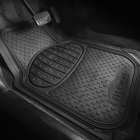 FH Group Car Floor Mats - Heavy-Duty Rubber Floor Mats for Cars, Universal Fit Full Set, Trimmable Automotive Floor Mats, ClimaProof Floor Mats For Most Sedan, SUV, Truck Floor Mats Beige in Saudi Arabia