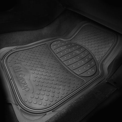 FH Group Car Floor Mats - Heavy-Duty Rubber Floor Mats for Cars, Universal Fit Full Set, Trimmable Automotive Floor Mats, ClimaProof Floor Mats For Most Sedan, SUV, Truck Floor Mats Beige in Saudi Arabia