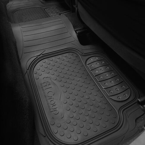 FH Group Car Floor Mats - Heavy-Duty Rubber Floor Mats for Cars, Universal Fit Full Set, Trimmable Automotive Floor Mats, ClimaProof Floor Mats For Most Sedan, SUV, Truck Floor Mats Beige in Saudi Arabia