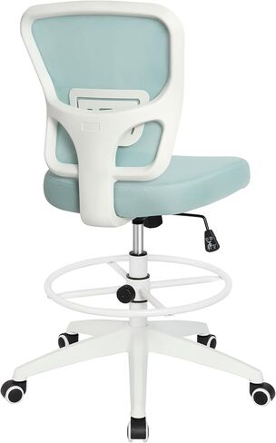 Drafting Chair Adjustable Height Tall Office Chairs Standing Desk Chair Rolling Stool Chair Armless Office Drafting Chair Blue in Saudi Arabia