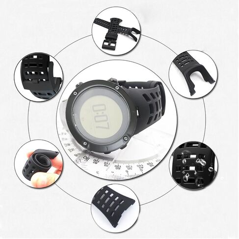 حزام ساعة Picowe، مجموعات استبدال أحزمة الساعات المطاطية الناعمة، ملحقات ساعة قابلة للتعديل بحجم متوافق مع Suunto Ambit 1/2/2S/2R/3Sport/3Run/3PEAK in Kuwait