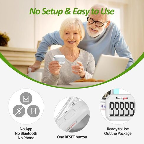 عداد خطوات ثلاثي الأبعاد للمشي، عداد خطوات بسيط للمشي مع مشبك وحبل قابلين للإزالة، عداد خطوات دقيق للخطوات، متتبع الخطوات مع شاشة عرض كبيرة للرجال والنساء والأطفال (أبيض) in Kuwait