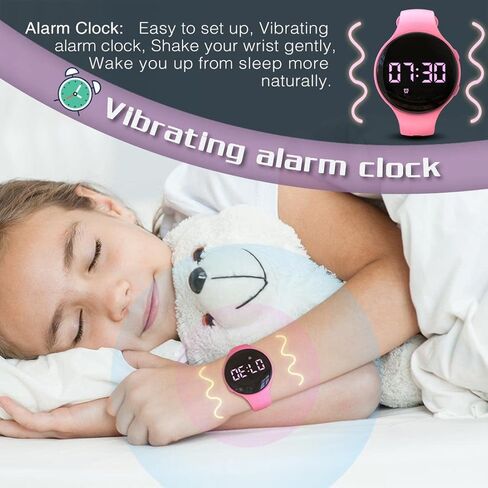 ساعة عداد الخطى للأطفال، متتبع الخطوات الرقمي، غير بلوتوث، ساعة منبه تهتز، ساعة إيقاف، هدية رائعة للأطفال المراهقين والبنات والأولاد in Kuwait