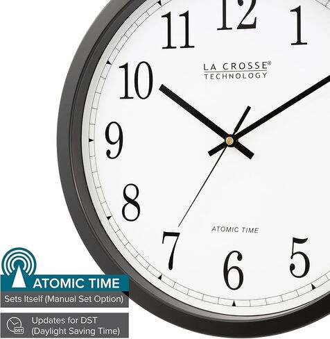 ساعة حائط بتقنية La Crosse، بلاستيك، قطر 14 بوصة. (WT-3143A) (WT-3143A-INT) in Kuwait