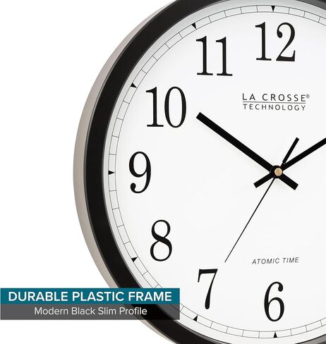 ساعة حائط بتقنية La Crosse، بلاستيك، قطر 14 بوصة. (WT-3143A) (WT-3143A-INT) in Kuwait
