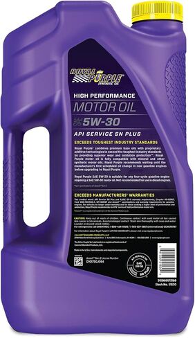 زيت محرك صناعي عالي الأداء من Royal Purple 51530 مرخص من API SAE 5W-30 - 5 كوارت، الموديل: ROY51530 in Kuwait