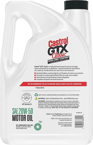 Castrol GTX Classic 20W-50 Conventional Motor Oil, 1 Quart, Pack of 6 in Saudi Arabia