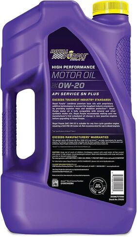 Royal Purple ROY51020 API-licensed SAE 0W-20 زيت محرك اصطناعي عالي الأداء - 5 كوارت. in Saudi Arabia