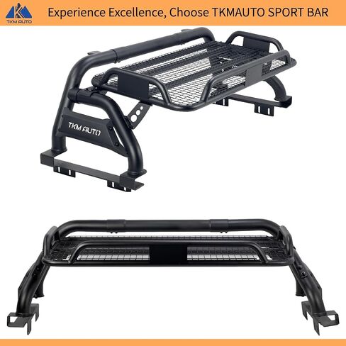 Sport Bar Roll Bar Black Steel with Cargo Basket (Mid Size Truck) in Saudi Arabia