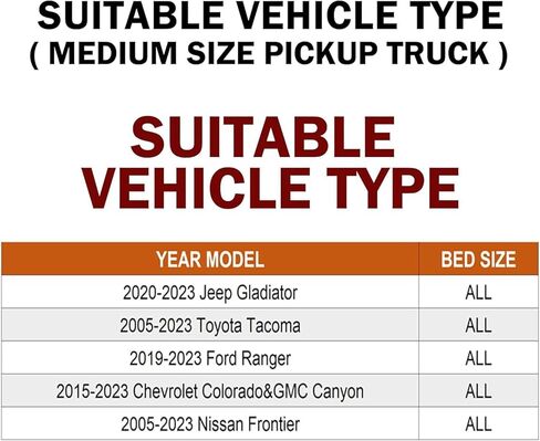 شريط TKMAUTO الرياضي الأسود متوافق مع تاكوما/كولورادو/كانيون/رينجر/فرونتير/جلاديتور JT in Kuwait