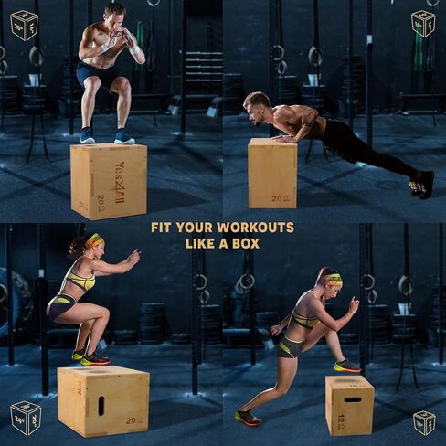 Yes4AllWooden Plyo Box قابل للتعديل in Kuwait