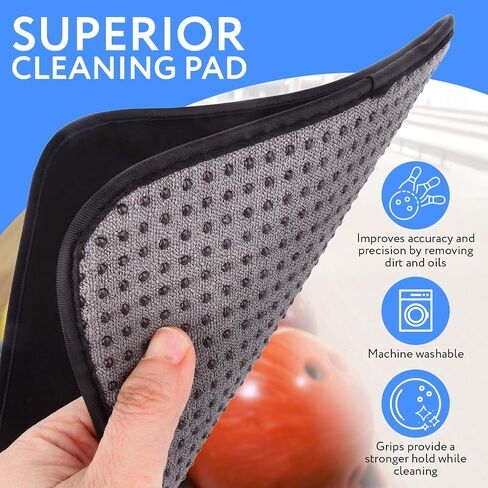 IMPRESA (2 Pack 10 x 8 Inches Bowling Ball Towel - Microfiber Bowling Shammy Pad with EZ Grip - Bowling Towel That Wipes Dirt & Oil Clean Off - Cleaning Pad Bowling Alley Accessories in Saudi Arabia