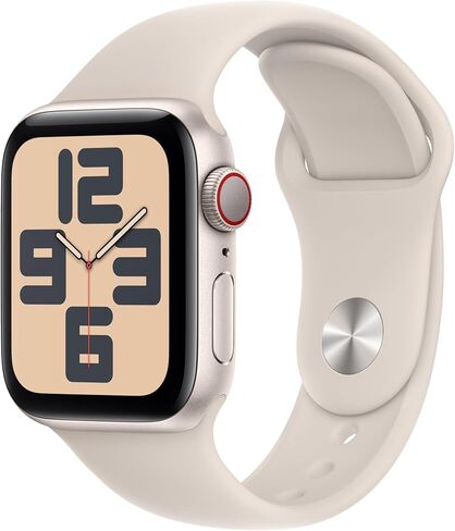 Apple Watch SE (2nd Gen) [GPS + Cellular 40mm] Smartwatch with Starlight Aluminum Case with Starlight Sport Band S/M. Fitness & Sleep Tracker, Crash Detection, Heart Rate Monitor in Saudi Arabia