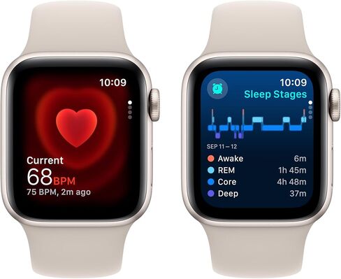 Apple Watch SE (2nd Gen) [GPS + Cellular 40mm] Smartwatch with Starlight Aluminum Case with Starlight Sport Band S/M. Fitness & Sleep Tracker, Crash Detection, Heart Rate Monitor in Saudi Arabia