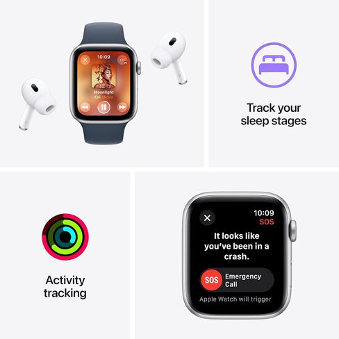 Apple Watch SE (2nd Gen) [GPS + Cellular 40mm] Smartwatch with Starlight Aluminum Case with Starlight Sport Band S/M. Fitness & Sleep Tracker, Crash Detection, Heart Rate Monitor in Saudi Arabia