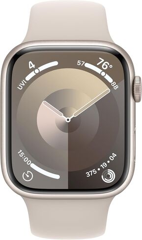 Apple Watch Series 9 [GPS + Cellular 41mm] Smartwatch with Starlight Aluminum Case with Starlight Sport Band S/M. Fitness Tracker, ECG Apps, Always-On Retina Display in Saudi Arabia