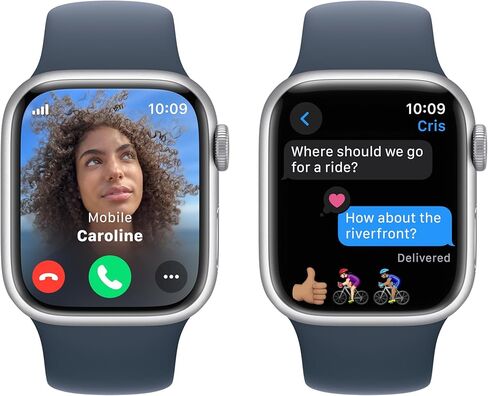 Apple Watch Series 9 [GPS + Cellular 41mm] Smartwatch with Starlight Aluminum Case with Starlight Sport Band S/M. Fitness Tracker, ECG Apps, Always-On Retina Display in Saudi Arabia