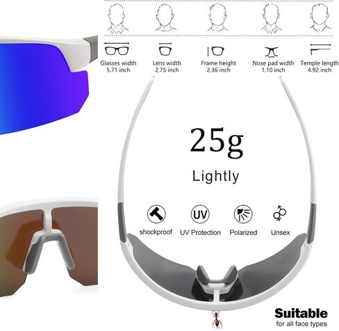 BangLong Polarized Baseball Sunglasses for Men Women,Youth Sun Glasses Lightweight Frame UV400 Sports Cycling Unisex Adult. in Saudi Arabia