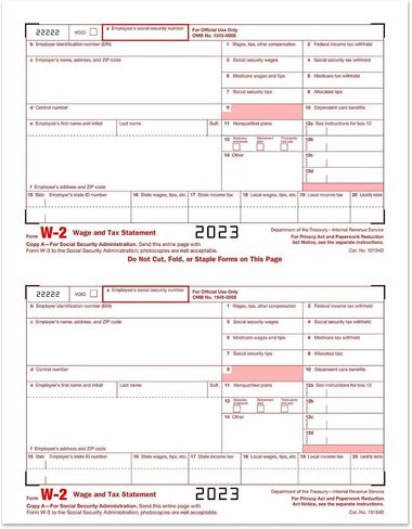 نماذج W2 2023 نسخة A، نموذج ضريبة الدخل الفيدرالي W-2 - حزمة لـ 25 موظفًا in Saudi Arabia