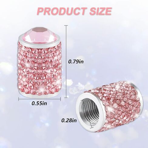 Alpmosn Car Wheel Tire Valve Caps, 4 PCS Bling Tire Valve Caps, Crystal Tire Caps Shinny Rhinestone for Women, Universal Car Dustproof Tire Valve Caps for Cars, Trucks, SUV and Motorcycles (AB) in Saudi Arabia
