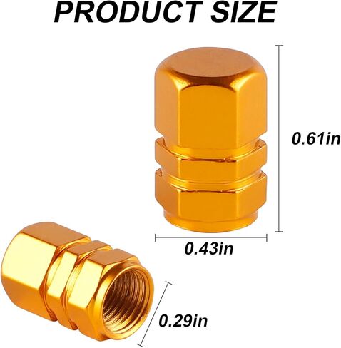 Alpmosn Aluminum Tire Stem Valve Caps Wheel Valve Covers Car Dustproof Tire Cap Cover Accessories, Universal for SUV, Car, Bike and Motorcycle, Hexagon Shape (4PCS Black) in Saudi Arabia