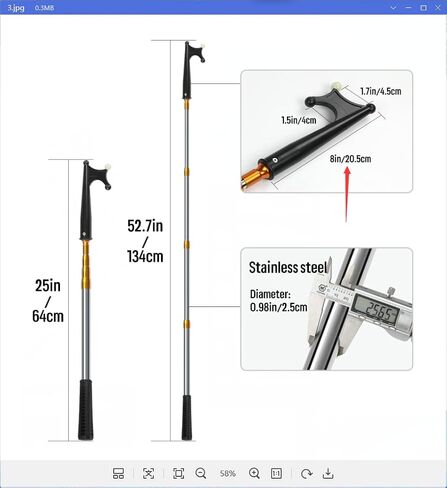 خطافات قارب تلسكوبية من KOMCLUB، قضيب خطاف دفع قابل للتعديل مع خرزات مضيئة، قضيب تلسكوبي TPR، مقبض غير قابل للانزلاق، ملحقات القوارب، جهاز القارب in Kuwait