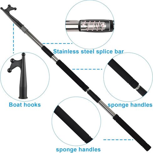 خطاف قارب عائم، عمود دفع للقوارب بطول 4 أقدام - 11 قدم، عمود تمديد قابل للتعديل متعدد الأغراض، أقطاب تمديد قضيب ربط السفينة مع خطاف قارب مضاد للخدش، تصميم متين وخفيف الوزن in Kuwait