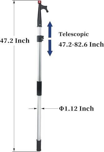 عمود خطاف القارب Besramtic لرسو السفن من 47.2 بوصة (3.93 قدم) إلى 82.6 بوصة (6.9 قدم عمود من الألومنيوم المؤكسد) in Kuwait