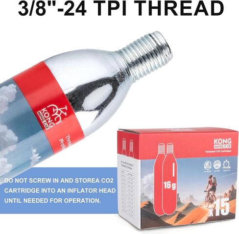 16g / 25g Threaded CO2 Cartridges - CO2 Cylinder for Bike Tire Inflators - Great Refill for Mountain or Road Bikes Tires in Kuwait