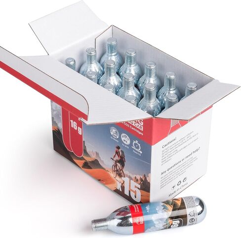 16g / 25g Threaded CO2 Cartridges - CO2 Cylinder for Bike Tire Inflators - Great Refill for Mountain or Road Bikes Tires in Kuwait