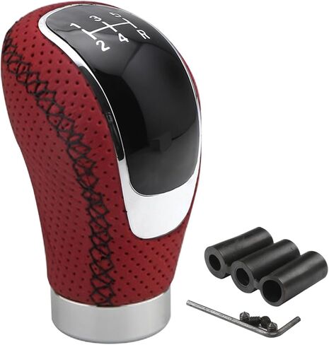 5 Speed Shift Knob, Weighted Manual Gear Shifter Knobs, Leather Gear Shifting Handle, Automotive Manual Universal Transmission, Interior Automatic Replacement Parts (Black) in Saudi Arabia