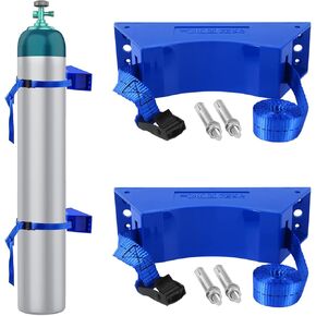 2PCS Propane Tank Holder, Propane Tank Mount, Excellent Quality ABS Gas Cylinder Holder with Screws and Safety Chain Supported 4"-12", Suitable for All Kinds of Gas cylinders (Black )