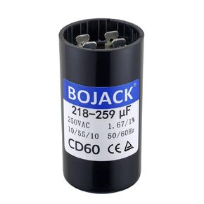 BOJACK 218-259 uf/MFD 250 VAC ±20% 50/60 Hz CD60 Round Motor Well Pump Start Capacitor