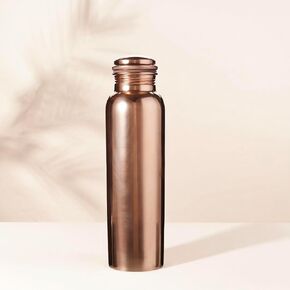 PureSmooth Copper Water Bottle- 1 Litre/ 34oz, 99% Pure Copper, BPA free Handcrafted, Leak-Proof, Smooth finish with Shine, For health benefits, Copper vessel for Drinking Water