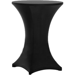 Tina's 32x43 Inch Highboy Spandex Cocktail Table Covers Black, Cocktail Table Spandex Covers, Fitted Stretch Cocktail Table Tablecloth for Round Tables