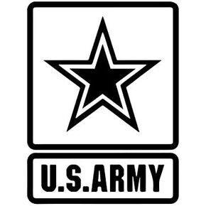 US Army Patch Symbol Star Logo NOK Decal Vinyl Sticker |Cars Trucks Vans Walls Laptop|Black|5.3 x 4.0 in|NOK1317