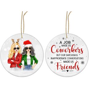 Friendship Ornament, Friends Ceramic Ornament, Friendship Gifts for Women, Friend Christmas Ornaments, Christmas Tree Decorations, Golden Friends Ornament