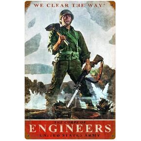 SmartCows Army Corps Engineers Metal Tin Sign with Rustic Retro Decorative Sings for Cafe Home 8 x 12 Inches