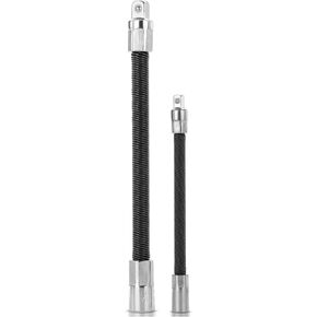 Bates- Flexible Extension Bar Set, 2 pcs, 1/4" & 3/8" Drives, Flexible Drill Bit Extension, Flexible Socket Extension, 1/4 Flexible Extension, Flexible Ratchet Extension Set, Socket Wrench Extension