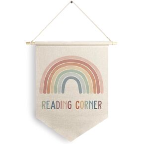 Qpenm Mental Health Sign Hanging Wall Canvas Banner, Boho Motivational Hanging Pennant Flag Prints, Positive Quote Home Wall Decor, Office Decorations for Work poster&prints