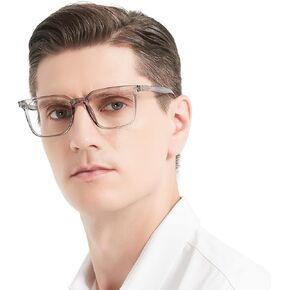 OCCI CHIARI Reading Glasses Men Stylish Square Readers Wide Eyewear(1.0 1.25 1.5 1.75 2.0 2.25 2.5 2.75 3.0 3.5 4.0 5.0 6.0)