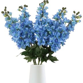 Artificial Snapdragon Flowers 5PCS Champagne Flowers Silk Delphinium 30.7" Long Stem Artificial Flowers for Tall Vase Ivory Faux Flowers for Wedding Party Home Decor Indoor (Champagne) in Kuwait