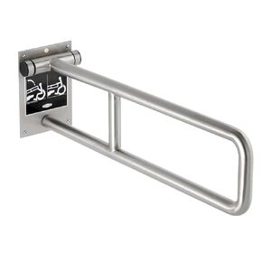 BOBRICK 4998 Stainless Steel Wall-Mounted Swing Up Grab Bar, 29" Length, 1-1/4″ (32mm) Diameter