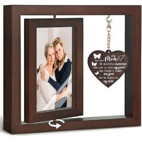 Memorial Gifts for Loss of Mom Sympathy Gift Picture Frame, Sympathy Gifts for Loss of Loved One/Mom, Bereavement Remembrance Funeral Condolence Gifts for Loss of Mother Rotating Floating Frame 4x6
