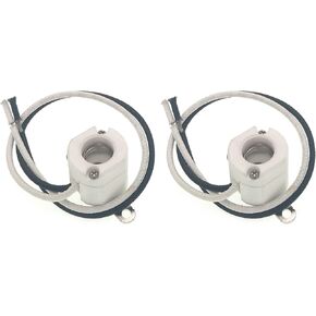 E11 Mini-Candelabra Base Ceramic Lampholder,TWDRTDD Mini Can E-11 Base Porcelain Halogen Bulb Socket With 8" Wire Leads (2-Pack,SizeA)