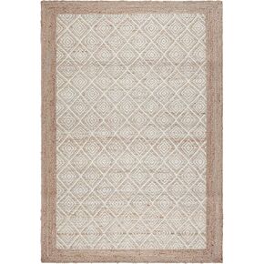 TOWN & COUNTRY TERRA Nalani Textured Diamond Hand-Knotted Flatwoven 100% Natural Jute Runner Area Rug, Midnight Blue, 2'5"x7"