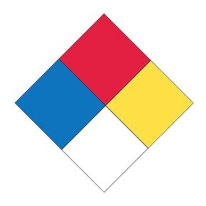 Labelmaster H-V102 NFPA Diamond Sign, 15" x 15", Vinyl, Designed for Easy Identification of Chemical Hazards by Firefighters and Emergency Responders