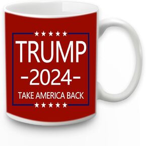 WENSSY Trump for President Mug, Donald Trump 2024 Take America Back Mug, Trump 2024 Mug, Trump for President of The United States 11 Ounce Red