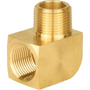 (Pack of 5) EFIELD Extruded 90 Degree Barstock Street Elbow, 1/2 Inch Male NPT Pipe to 1/2 Inch Female NPT Brass Pipe Fittings
